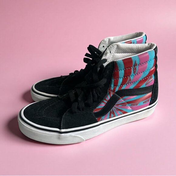 VANS Multicolor Swirl Logo Hi Top Sneakers Sz Mens 6.5 / Womens 8 - Picture 1 of 7